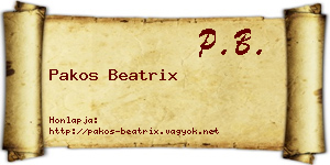 Pakos Beatrix névjegykártya